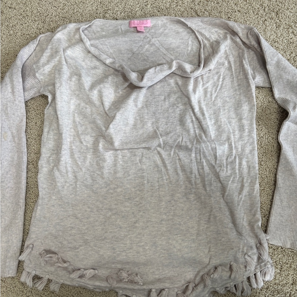Lilly Pulitzer tan/ grey Long Sleeve  Top